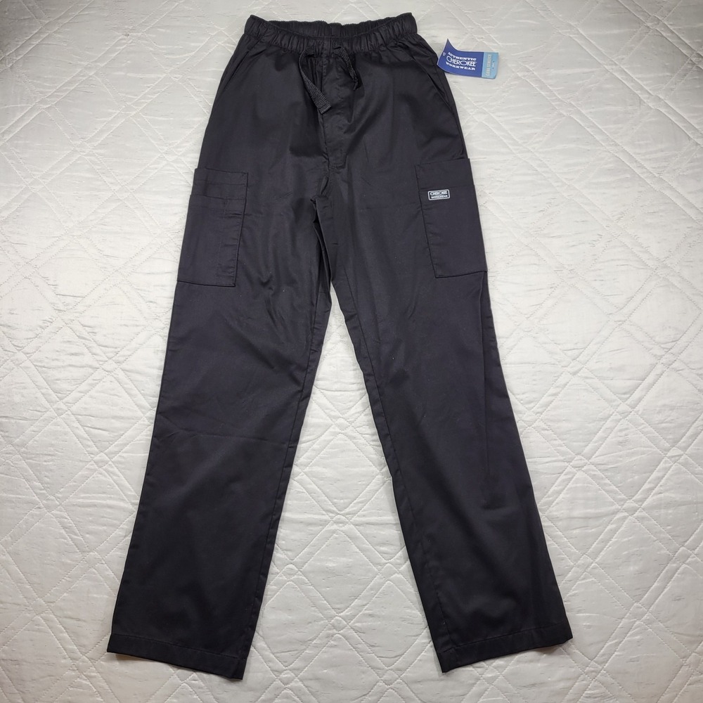 Cherokee Workwear black scrub pants size mens fit XS nwt